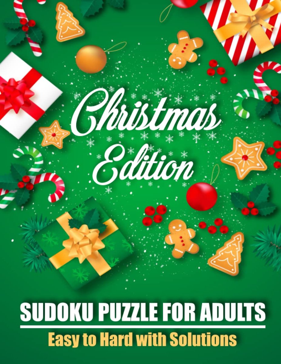 Sudoku kersteditie - grote print puzzels voor volwassenen - met volledige oplossingen - perfect voor de feestdagen - ShopVlot