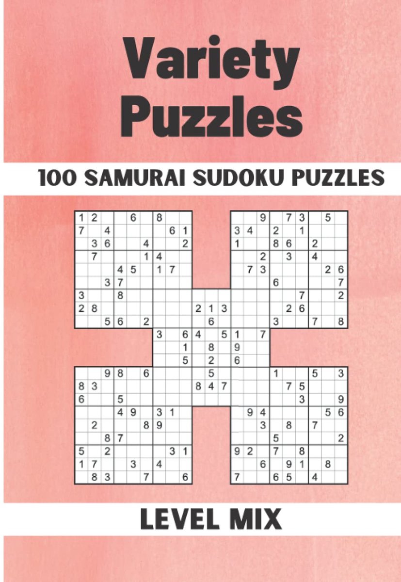 Sudoku puzzels 100 Samurai - uitdagende variatie - ideaal voor puzzelliefhebbers - verbetert concentratie - ShopVlot