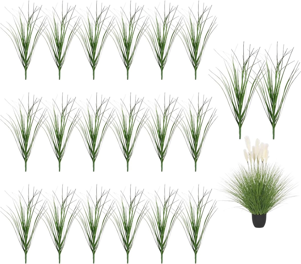 SnelShoppen - 20 Bundles Kunstgras 30 cm - UV Bestendig Kunstgras voor Buiten - Realistisch Kunstgras voor Tuin, Balkon, Feest en Decoratie