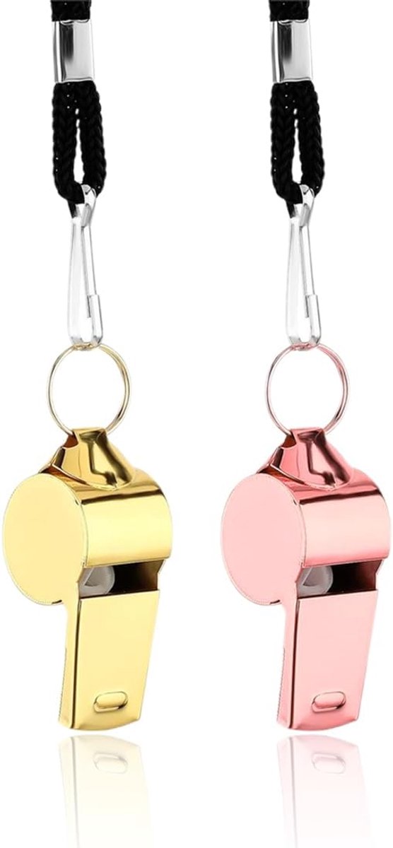 Fluitjes 2 Pcs RVS met Lanyard - Duurzaam materiaal - Heldere klank - Ideaal voor sport en training - ShopVlot