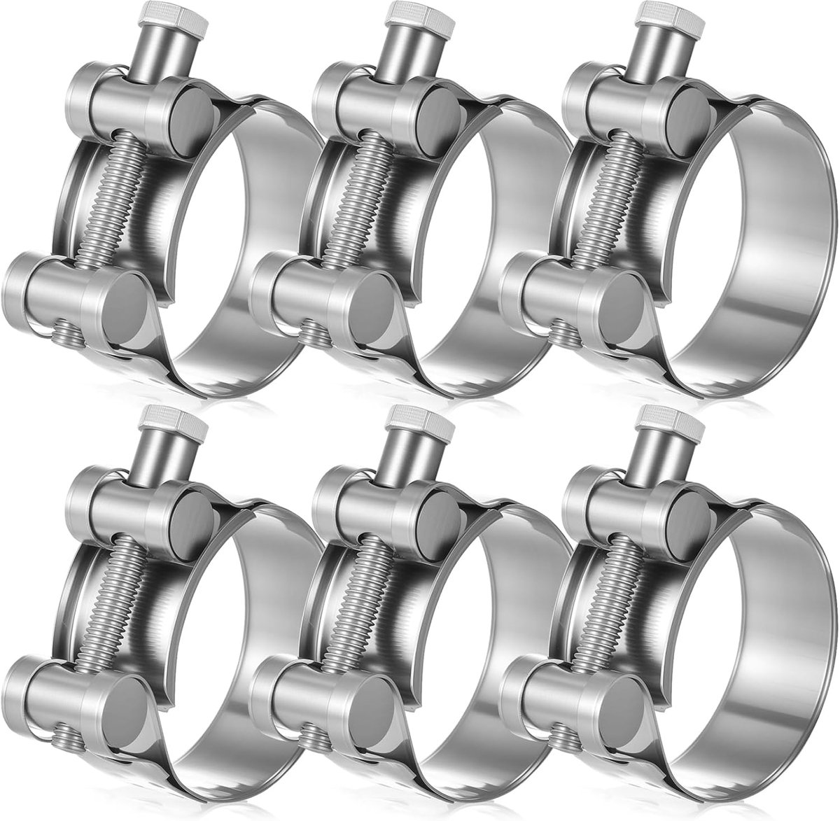 Hose clamps pack van 6 - 40-43 mm - verstelbare metalen klemmen - ideaal voor waterafvoerslangen - ShopVlot