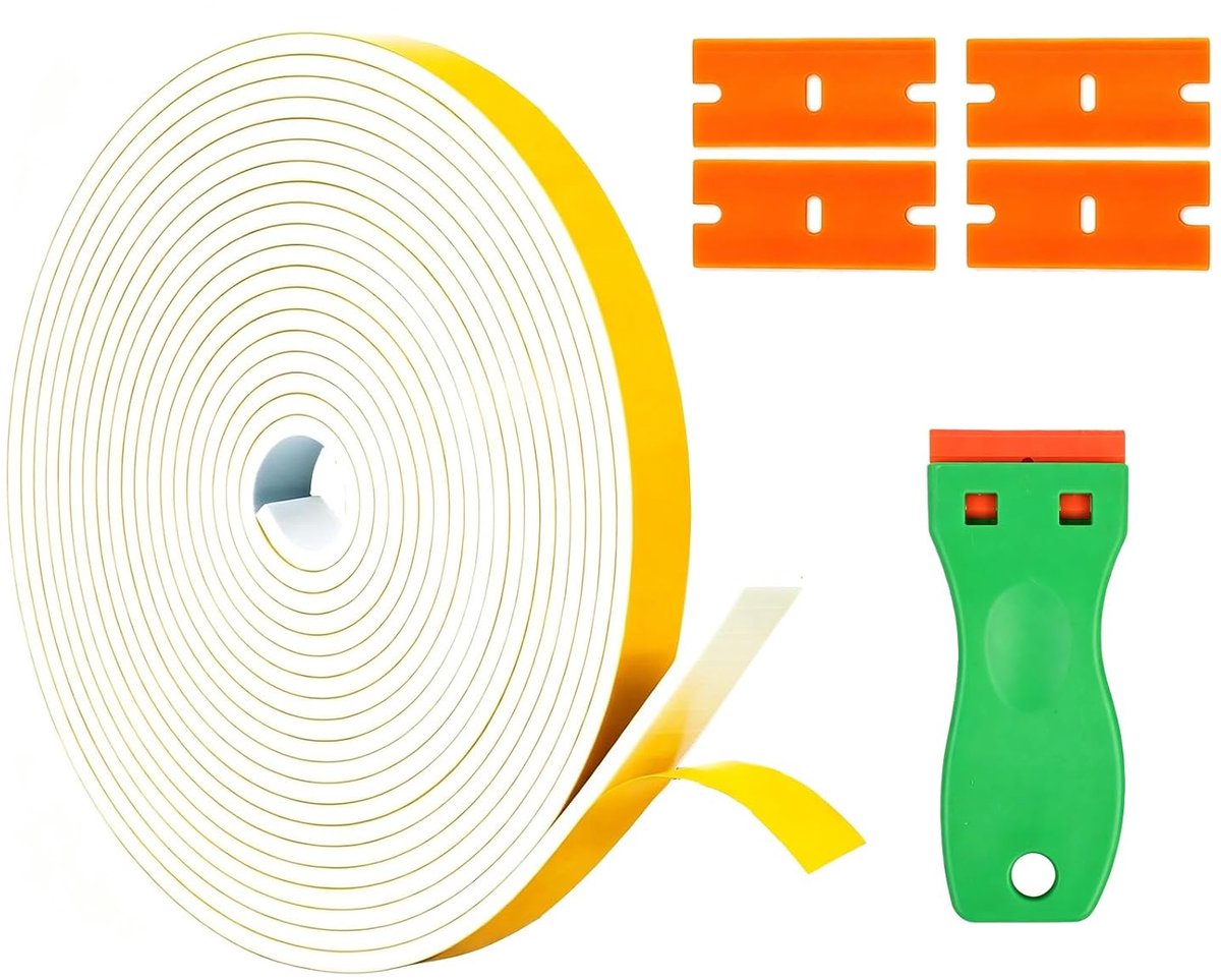 Afdichting kookplaat 5 m x 6 x 3 mm - zelfklevend schuimrubber - met groene schraper - eenvoudig aanbrengen - ShopVlot