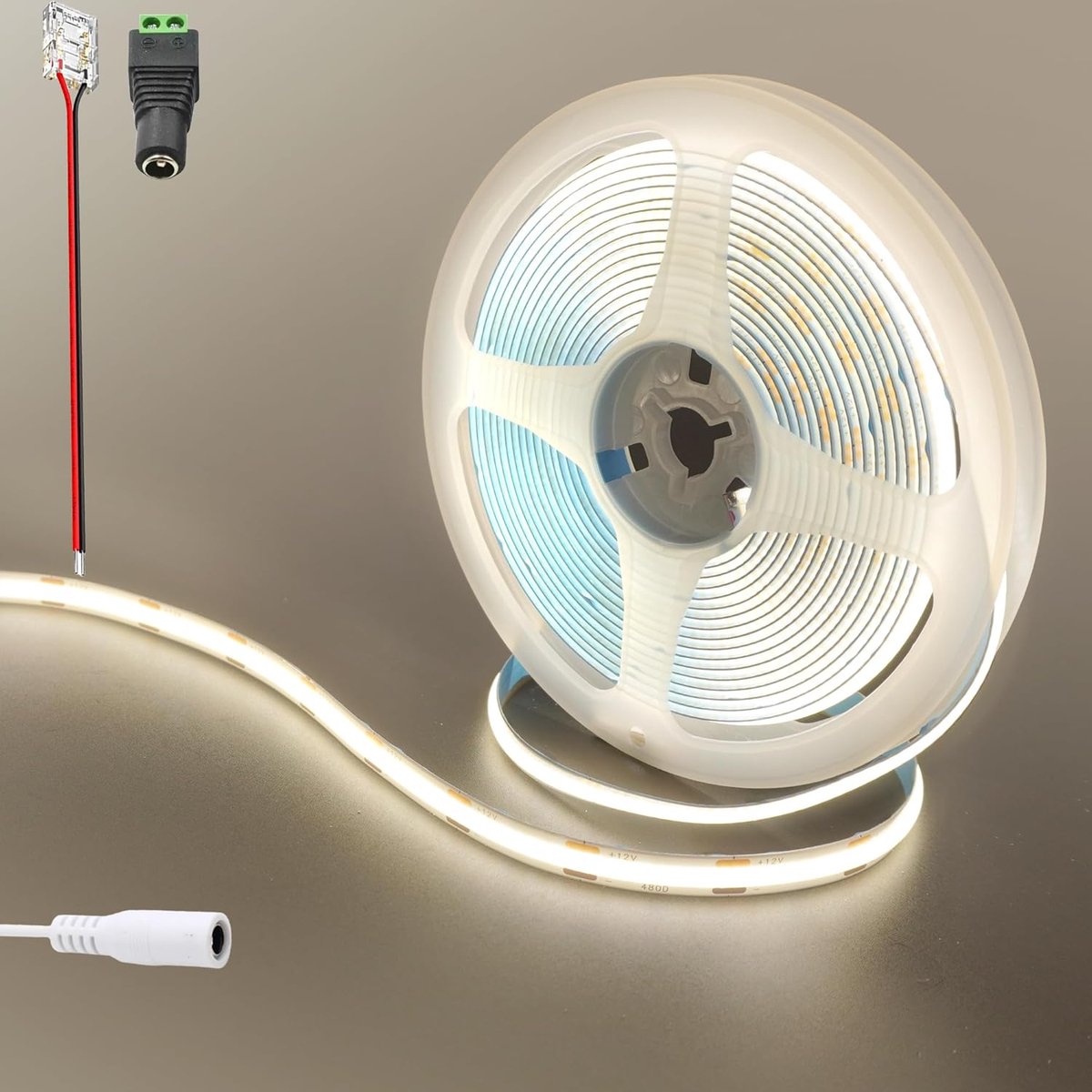 LED strips 12V 3M - 480 LED's - natuurlijk wit 4000K - perfect voor DIY binnenverlichting - ShopVlot