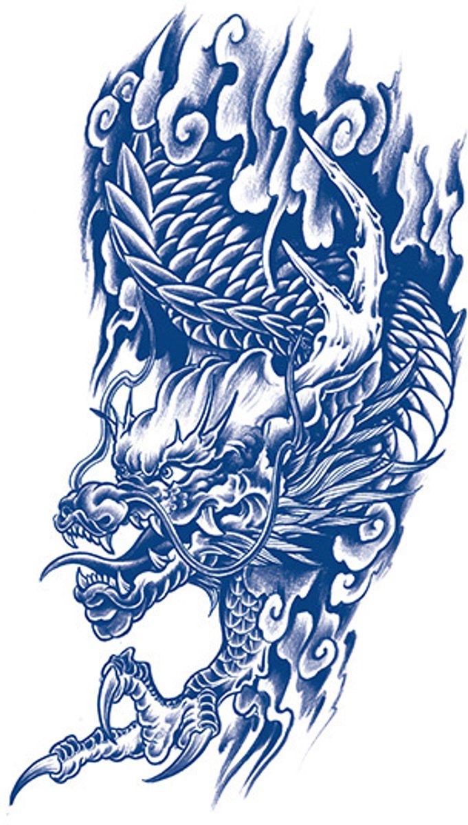 Tijdelijke tattoo Draak been 2 weken