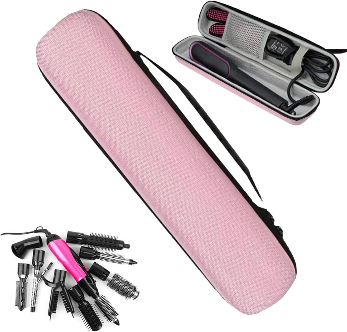 Haarstyling Opberger - Reis Etui - Styling Gereedschap Beschermen - Waterdicht en Schokabsorberend - Compact Formaat - Roze