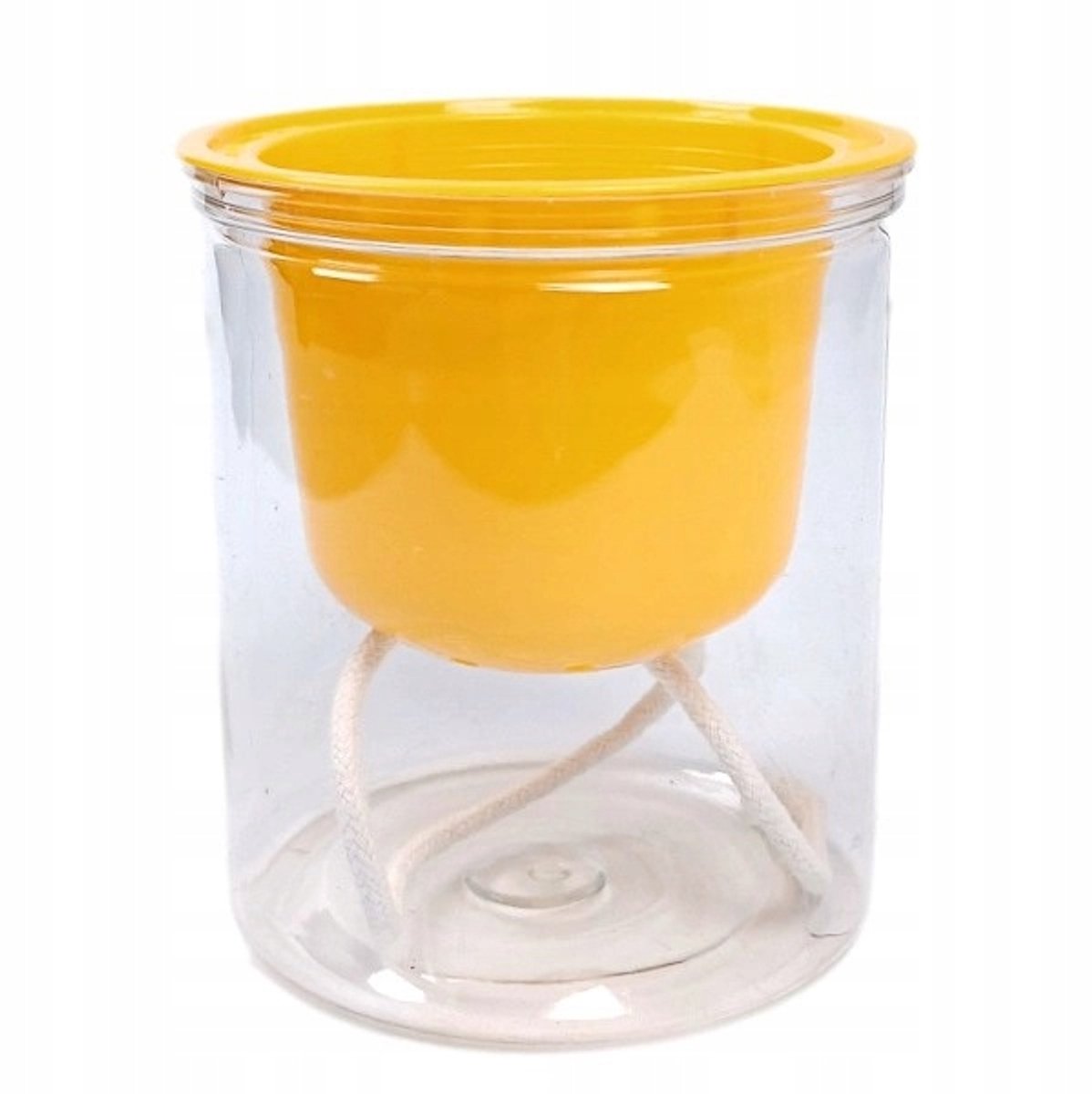 Gele zelfwater gevende pot - 8 cm - duurzaam plastic