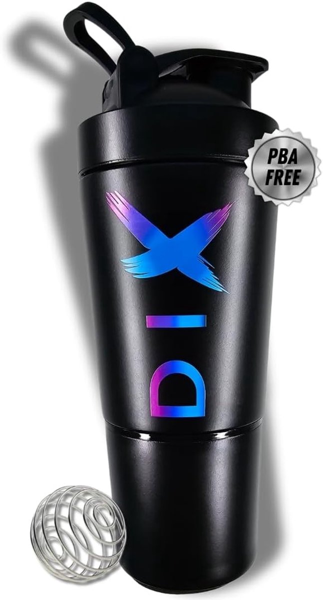 Protein shaker 750 ml - RVS - 60 g poedercompartiment - Ideaal voor sporters - ShopVlot