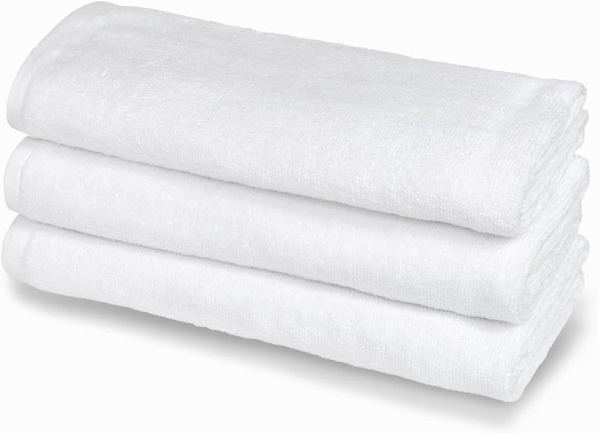 Handdoekset 40 x 60 cm - 100% katoen - 3 gastenhanddoeken - ideaal voor B&B en hotels - ShopVlot