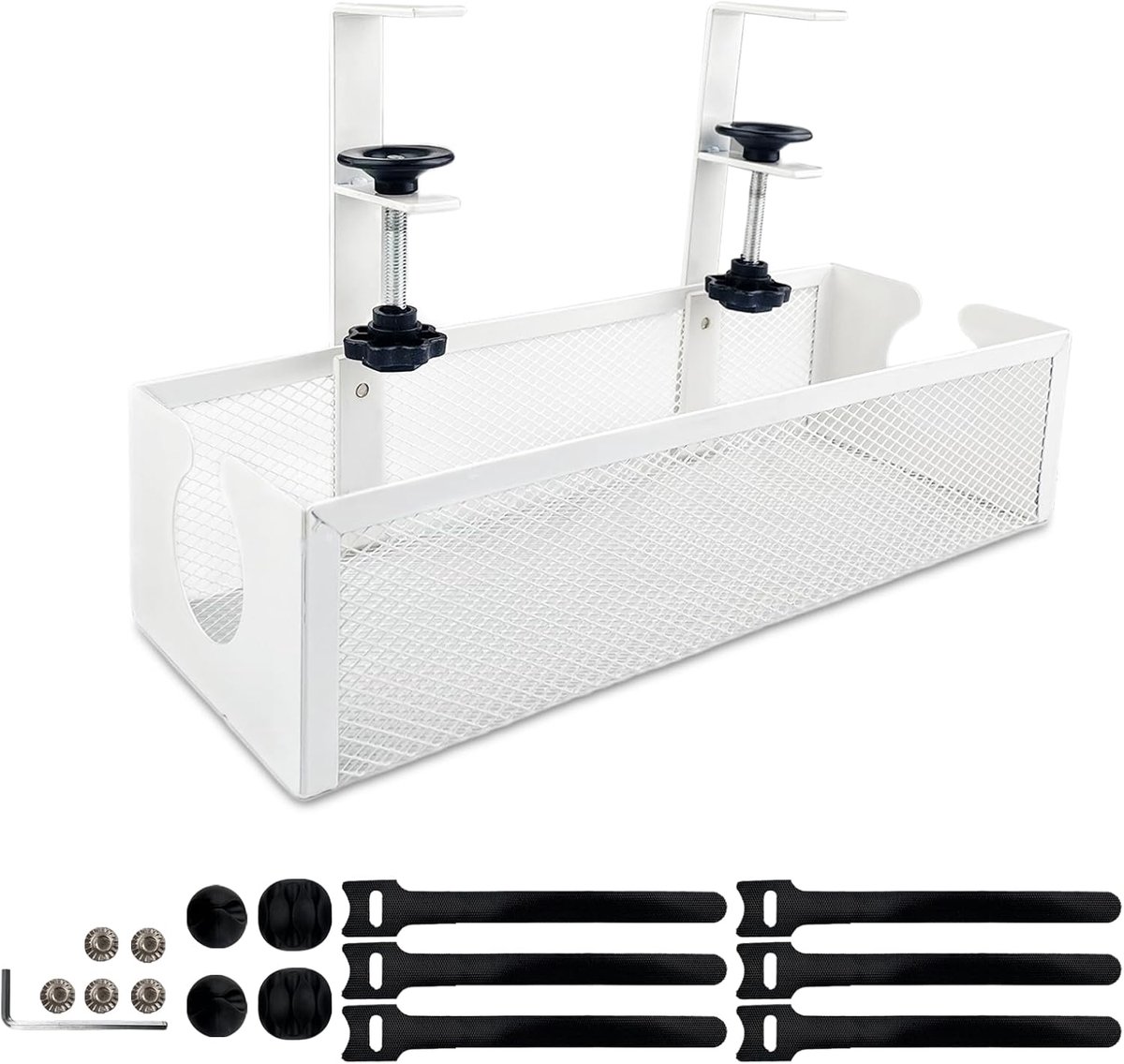 Kabelmanagement Tray - 40cm lang - Dikke metalen kabelhouders - Houd je bureau opgeruimd - ShopVlot