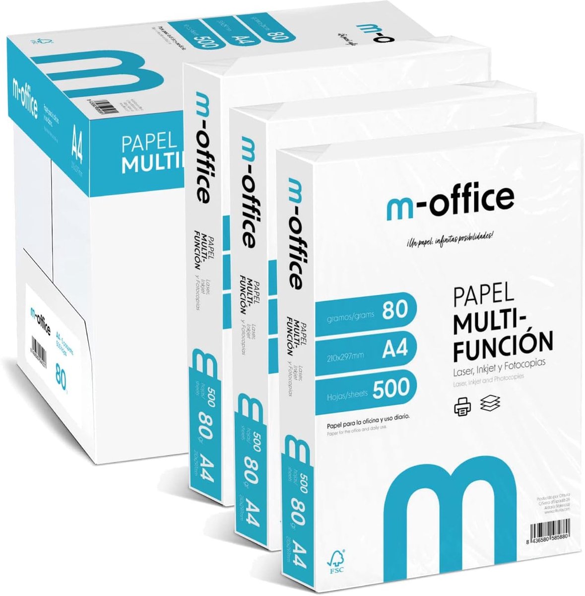 A4 papier 80 g - pak van 500 vellen - multifunctioneel voor inkjet en laser - ideaal voor kantoor en thuis - ShopVlot