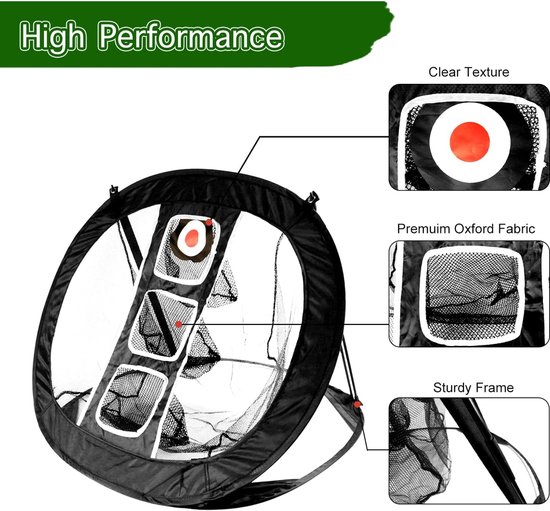 Golf Chipping Net - Oefennet voor Chippen & Wedge Training - Inclusief Oefenballen en Slagmat - Draagbaar van GOLF — afbeelding 5