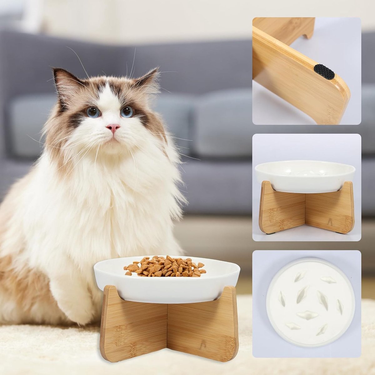 Anti Slow Feeder voor katten en kleine honden - verhoogd met antislip bodem - interactief doolhof - ShopVlot