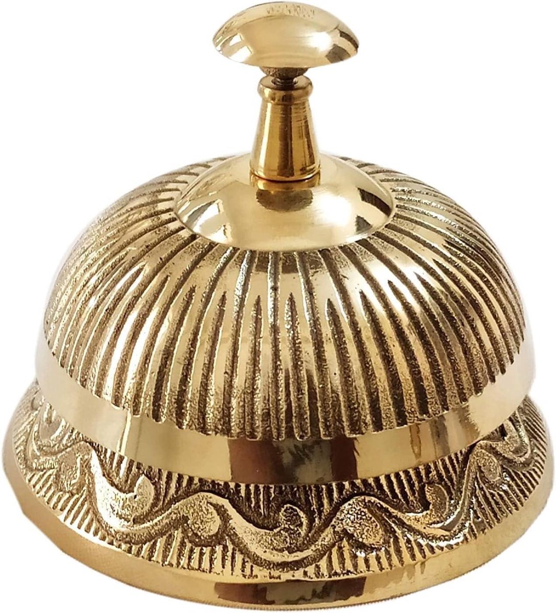 Bureau Bel - Kantoorservice Bel - Kantoor Decoratie - Massief Messing - 11.4 cm - Messing