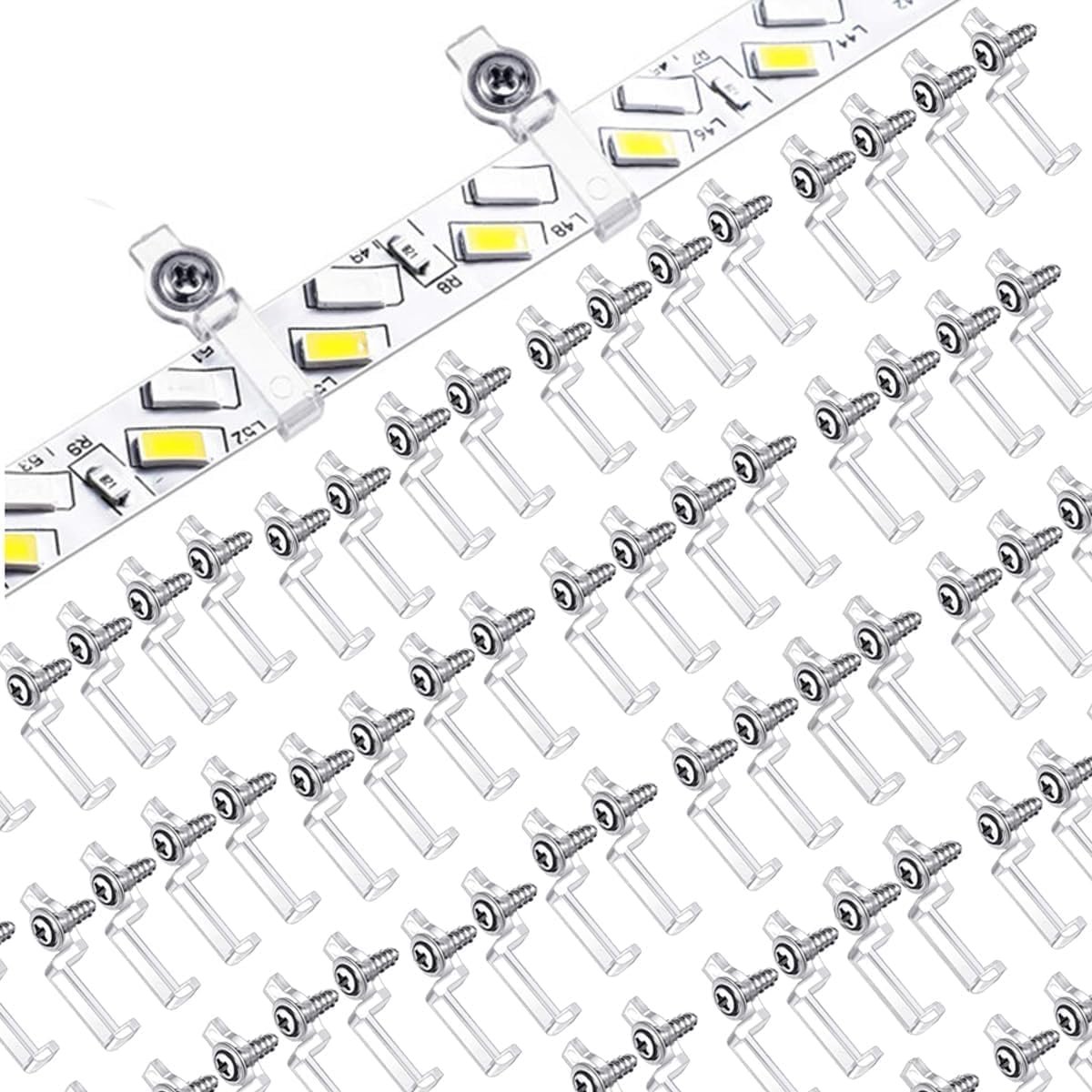 Fixeclipsen voor LED-strips 11 mm - Transparante montageclips - Inclusief schroeven - Eenvoudige installatie - ShopVlot