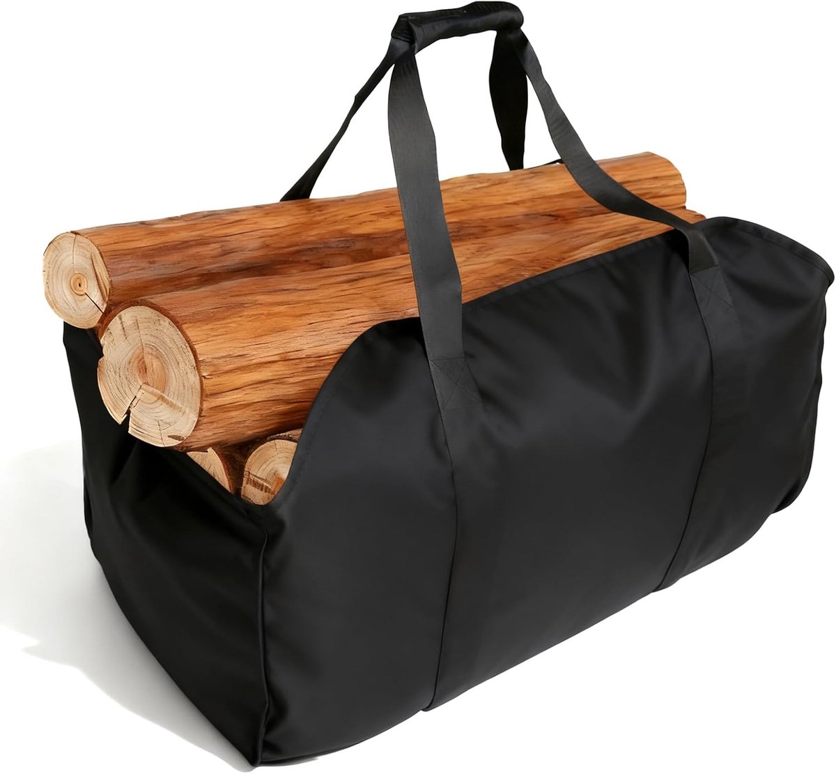 Haardhout tas groot - waterdichte canvas draagtas - extra grote opslag - comfortabel transport - ShopVlot