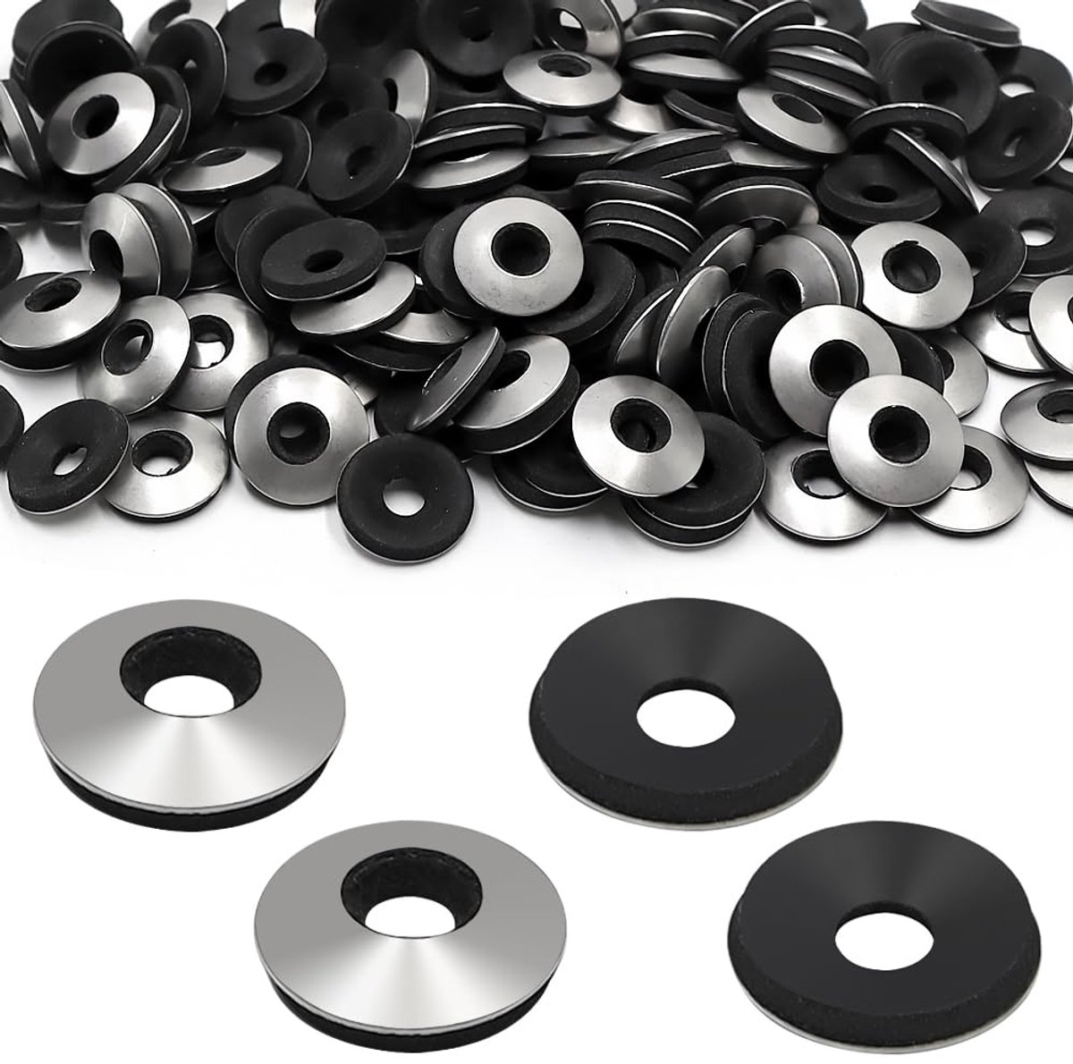 Sealingringen M6.3 x 16mm - EPDM en roestvrij staal - corrosiebestendig - ideaal voor montage van plaatprofielen - ShopVlot