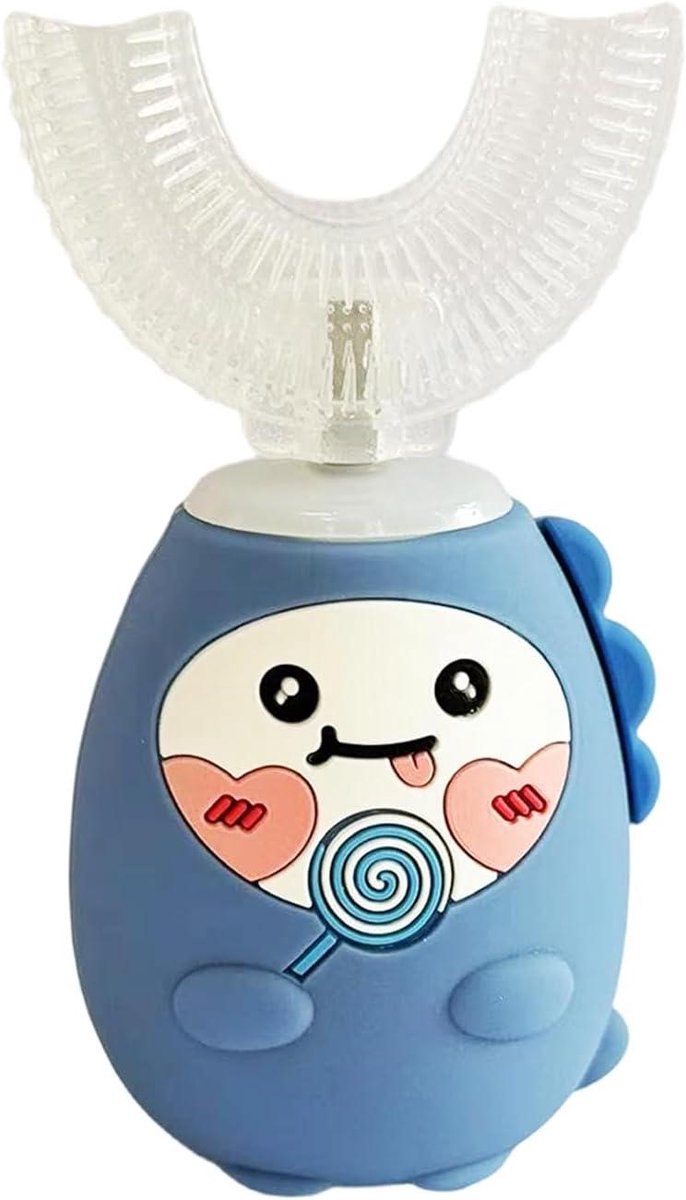 U-vormige tandenborstel - Elektrische kinderborstel - Kindermondhygiëne - Automatische boogcontouren - 1016 x 417 cm - Blauw