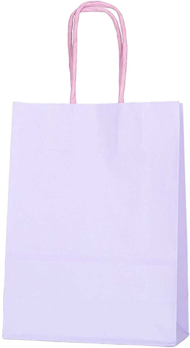 Papieren Draagtas - 60 Stuks - Licht Paars- 16x22x8cm - Papieren Tasjes - Kraft Tas - Tassen - Cadeau Tas - Hoogwaardig Kraft Papier - Eco-vriendelijk - Ideaal voor Geschenken - Lasentopack