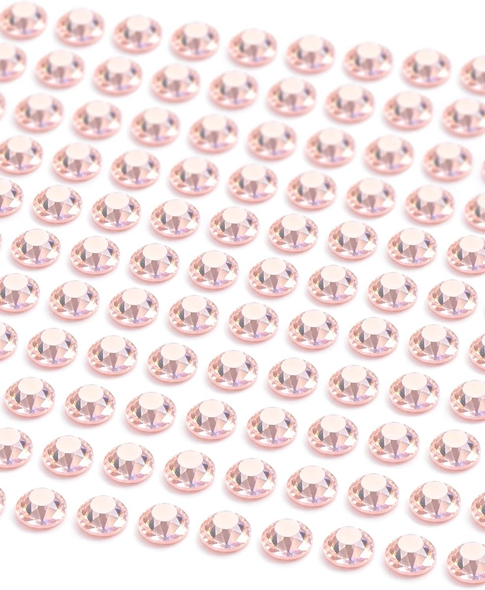 Strass-steentjes, 880 stuks, 4 mm, zelfklevend voor decoratie en knutselen, sierstenen om op te plakken, steentjes decoratieve stenen, knutselstenen, roze