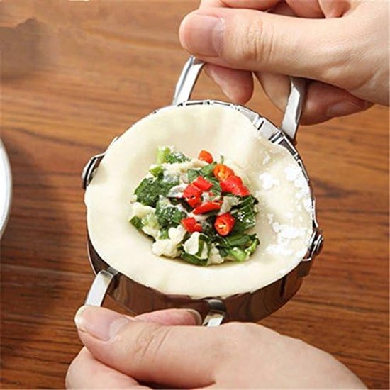 2 in 1 Ravioli Maker RVS - Ravioli Mal - Ravioli Vorm en Deeg Uitsteker met een diameter van 10 cm — afbeelding 3