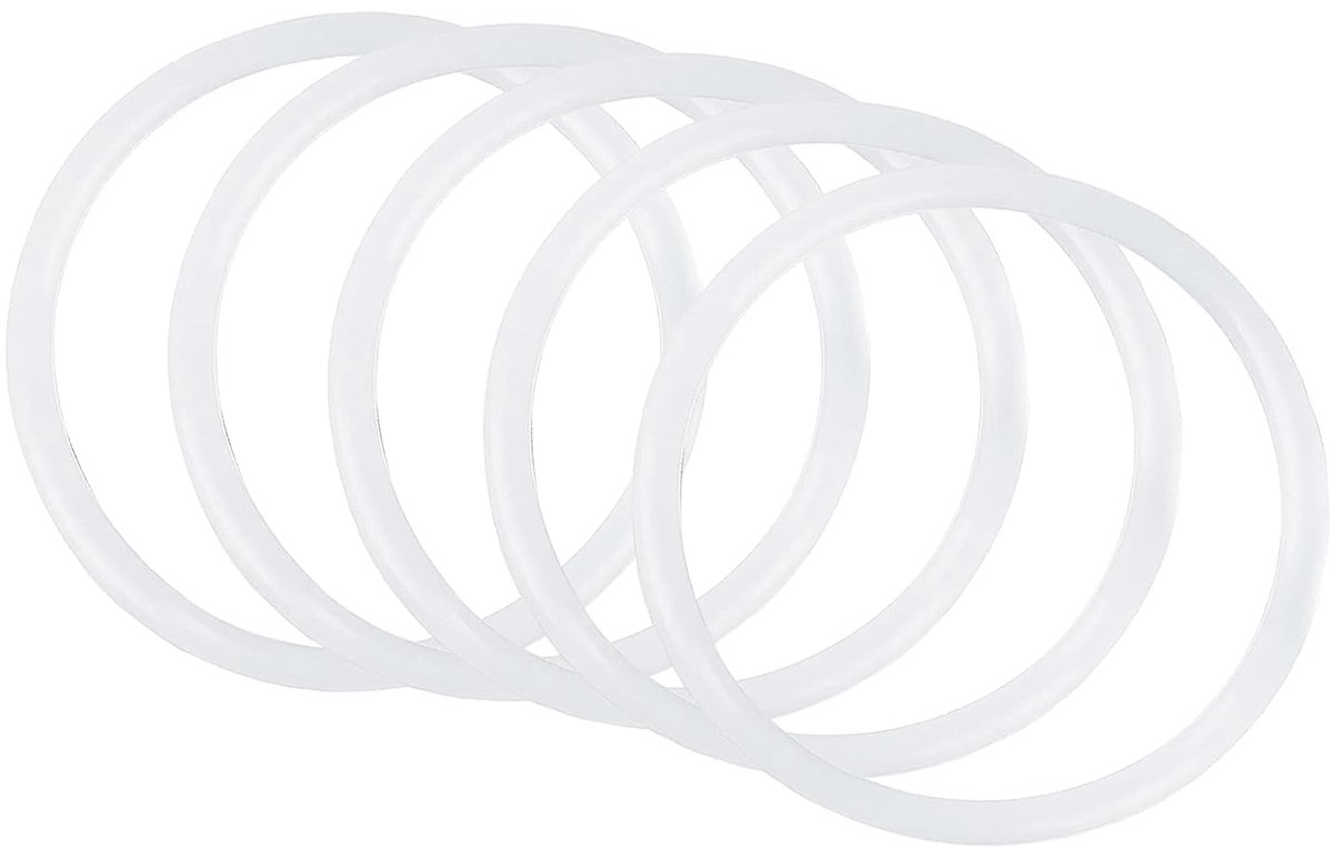 5 stuks siliconen O-ringen afdichting 60 x 52 x 4 mm voor afdichting waterkraanslang wit