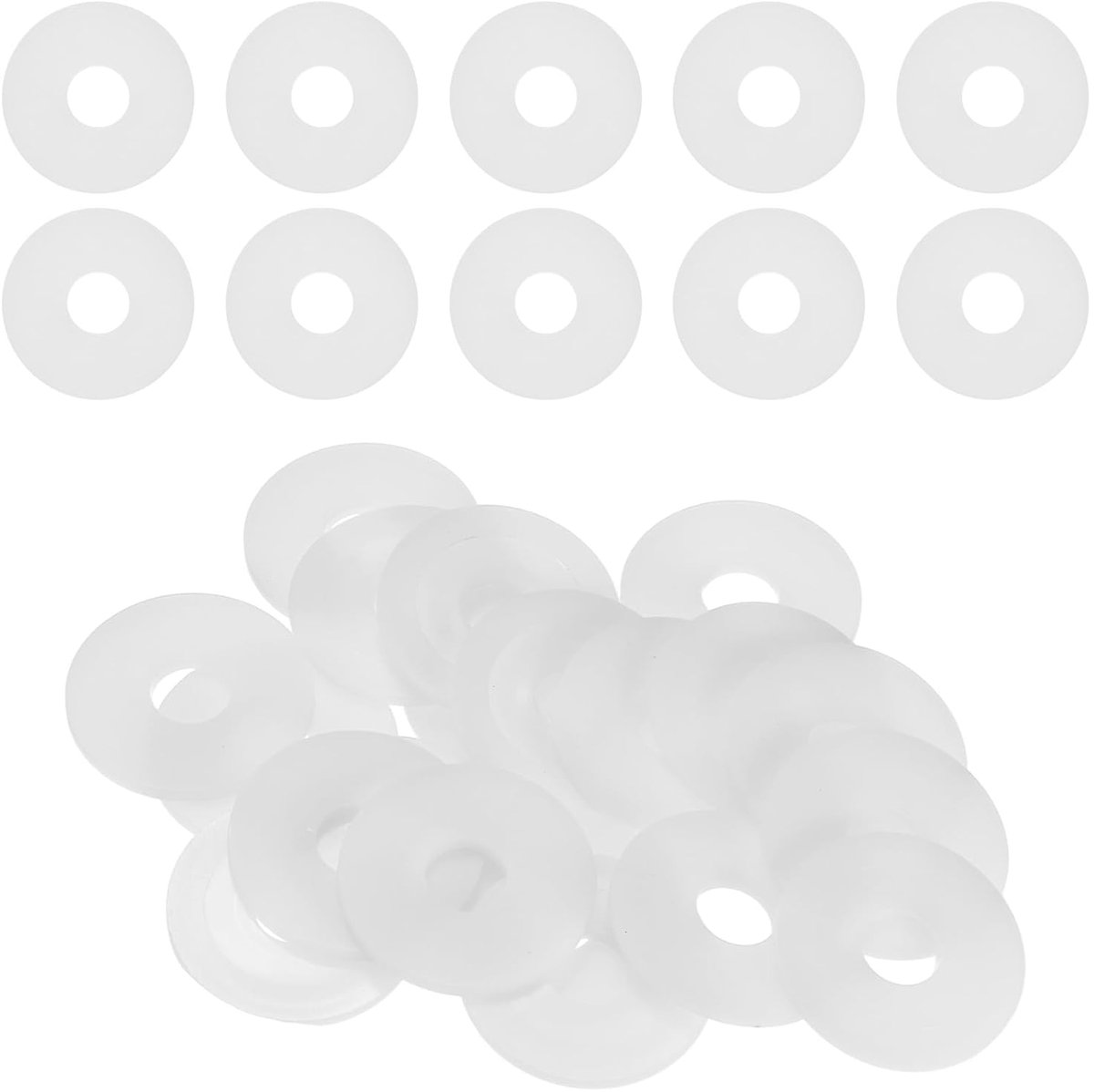 Platte sluitringen van nylon M14 14 mm boring 44 mm buitendiameter 3 mm dikte gladde kunststof sluitringen bevestiging afdichting afstandhouder ring [wit]