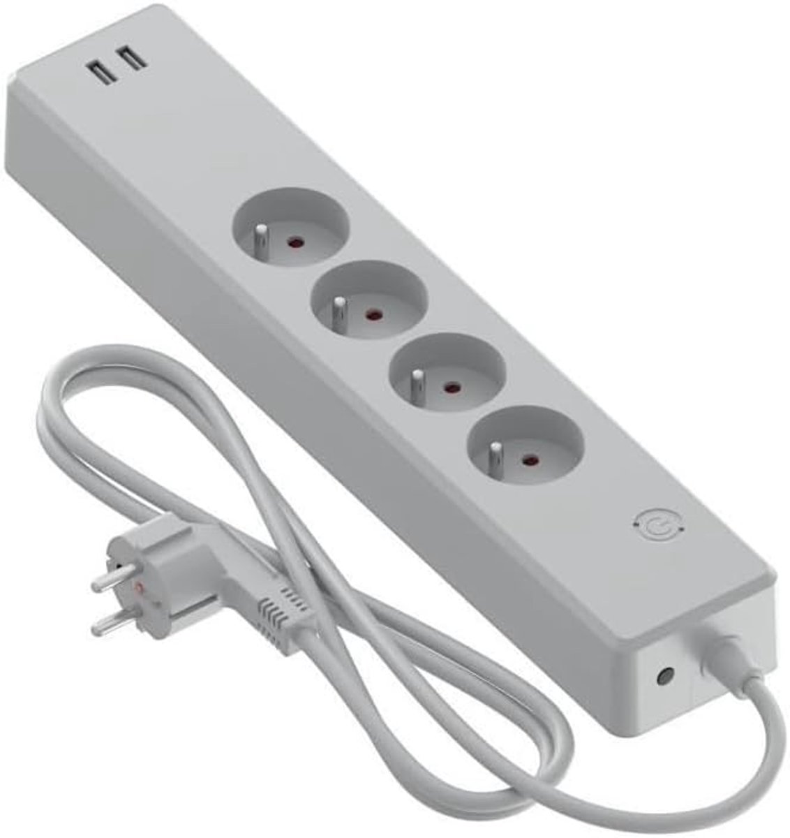 Stekkerdoos met 4 ingangen en 2 USB - compact ontwerp - optimale stroomvoorziening - ideaal voor thuis en op kantoor - SnelShoppen