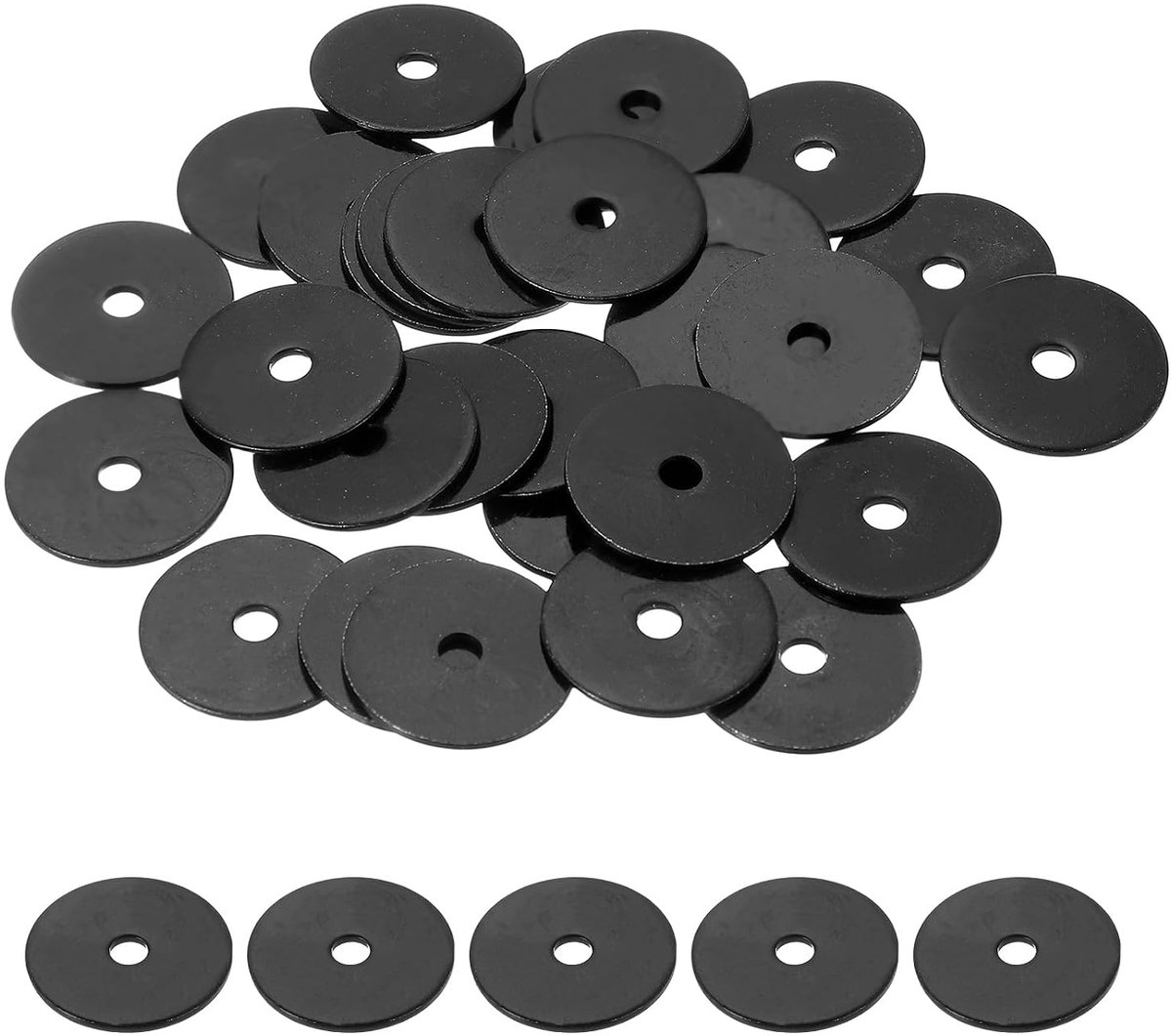 304 roestvrij stalen sluitringen M4, 30 stuks, M4 x 25 x 1,5 mm, carrosserieschijven, metalen sluitringen, voor schroeven, moeren, draadstangen, reparatie, keuken, auto, zwart