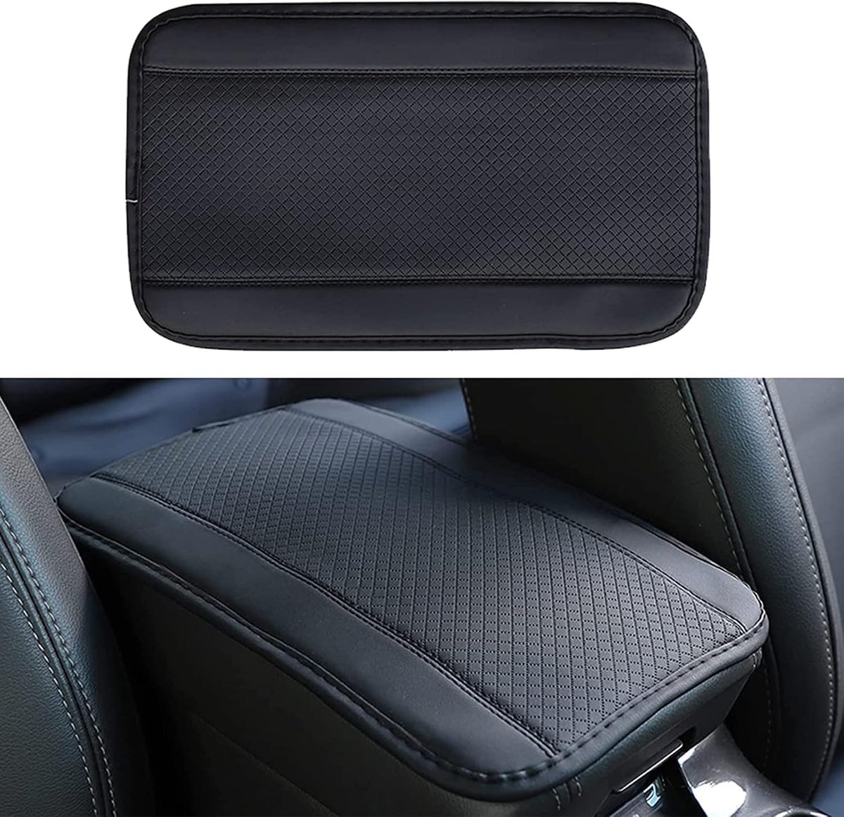 Armleuning bekleding beschermende afdekking middenconsole auto armsteun beschermer | Armsteun box afdekking auto middenconsole pad geschikt voor de meeste auto's en SUV's (zwart)