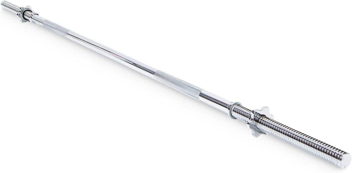 HT SPORT Lange halterstang voor krachttraining, verchroomd, 150/180/215 cm, diameter 25 mm, schroefsluiting