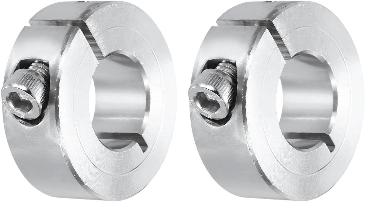 2 stuks boomring 17 mm boring enkele sleuf 304 roestvrij staal klemklemmen voor industriële automatisering conveyor riemsystemen