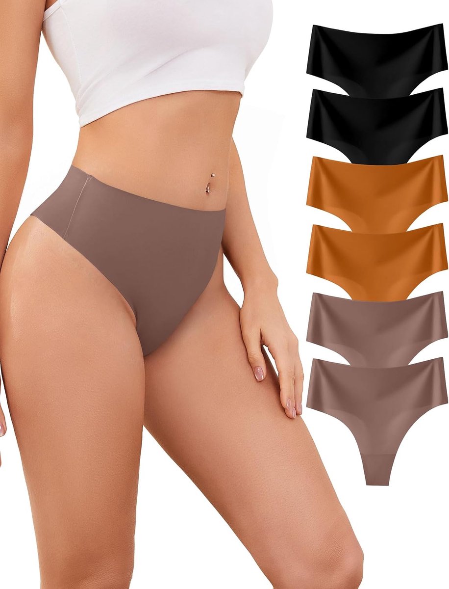 Stringtanga's voor dames, naadloos, hoge taille, naadloos, onzichtbaar, sexy, ademend en zacht, maat S-XXL