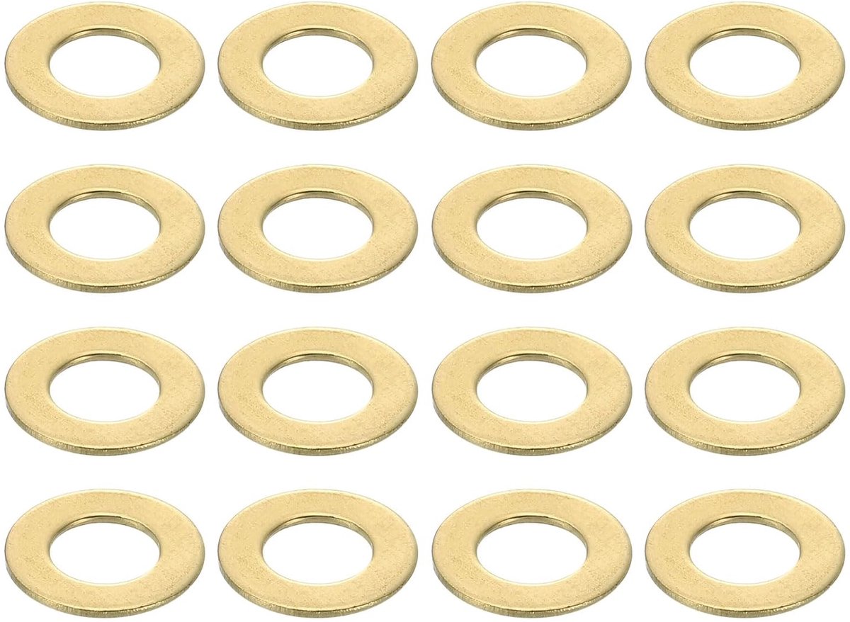 Platte afdichtingen, M4 x 8 x 0,5 mm messing sluitringen, platte ringen voor schroeven, bouten, machinereparatie, buitenbouw