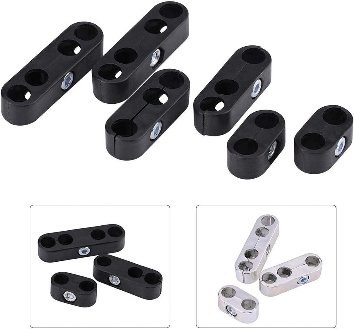 Kunststof 7 mm 8 mm Bougiekabelafscheiders Verdelers Weefgetouwen Geschikt voor Mopar(Zwart)