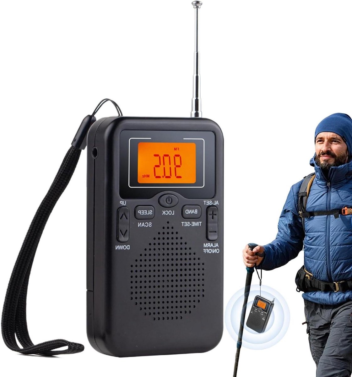 Draagbare Radio - Compacte Radio Batterijen - Muziek Luisteren Buiten - Telescopische Antenne - 12 x 73 x 33 cm
