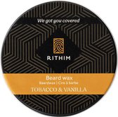 Rithim® Baardwax Tobacco & Vanilla 50ml - Sterke maar flexibele hold - Baard wax - Baard gel - Beard wax