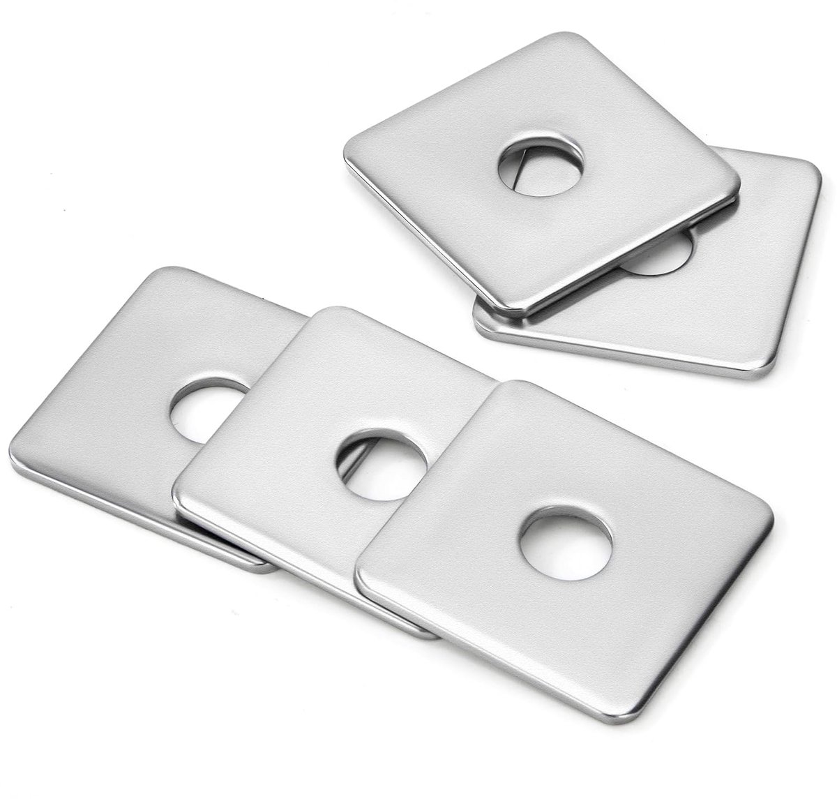Platte onderlegplaatjes, Rechthoekige onderlegplaat met rond gat, Vierkante plaat onderlegplaatjes, Platte pad afstandhouder afdichting voor 8mm bouten/moeren M8x30x2mm (5-pack)