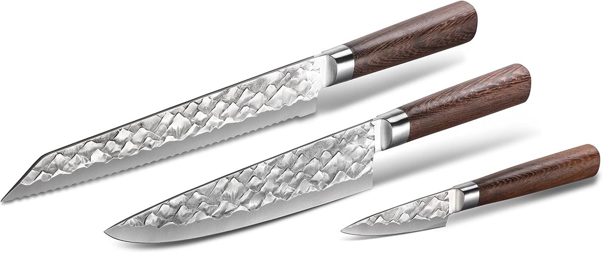 Kookgerei 3-delig Koksmes Set - Roestvrij staal - Ergonomische handgreep - Perfect voor professionele chefs - SnelShoppen