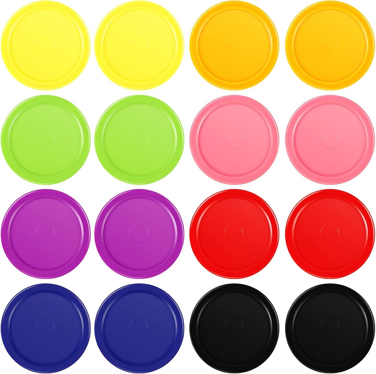 16 Stuks Thuis Air Hockey Pucks 2,5 Inch - Rood Vervanging Ronde Pucks Voor Zware Tafels - Multicolor Game Accessoires