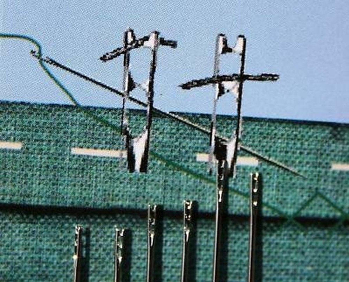 Zelf inrijgen naalden, zilver, 6-delig