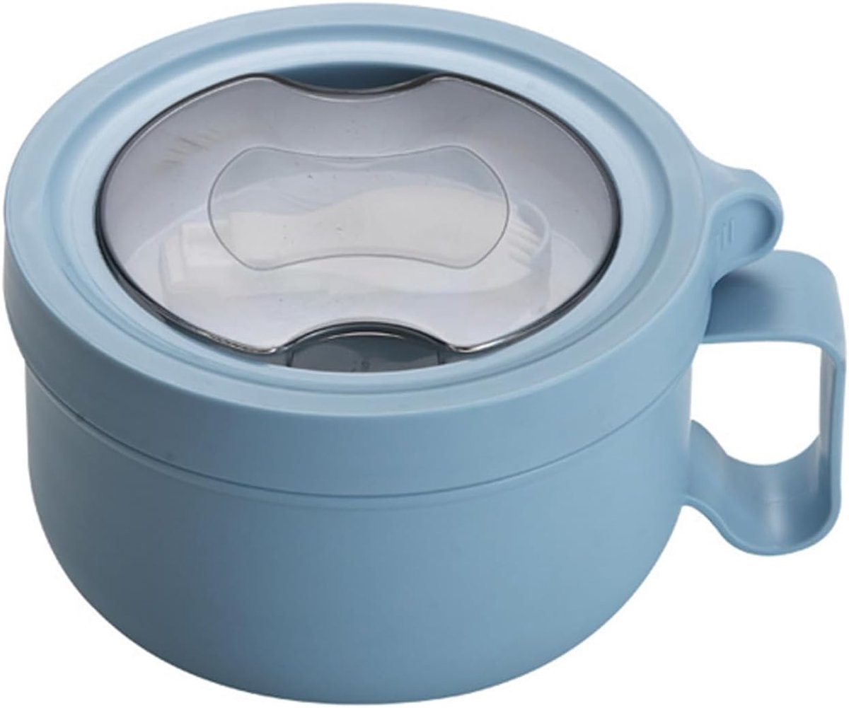 304 roestvrij staal instant noedelkom grote capaciteit studenten instant noedel schaal met deksel bento lunchbox,Blauw