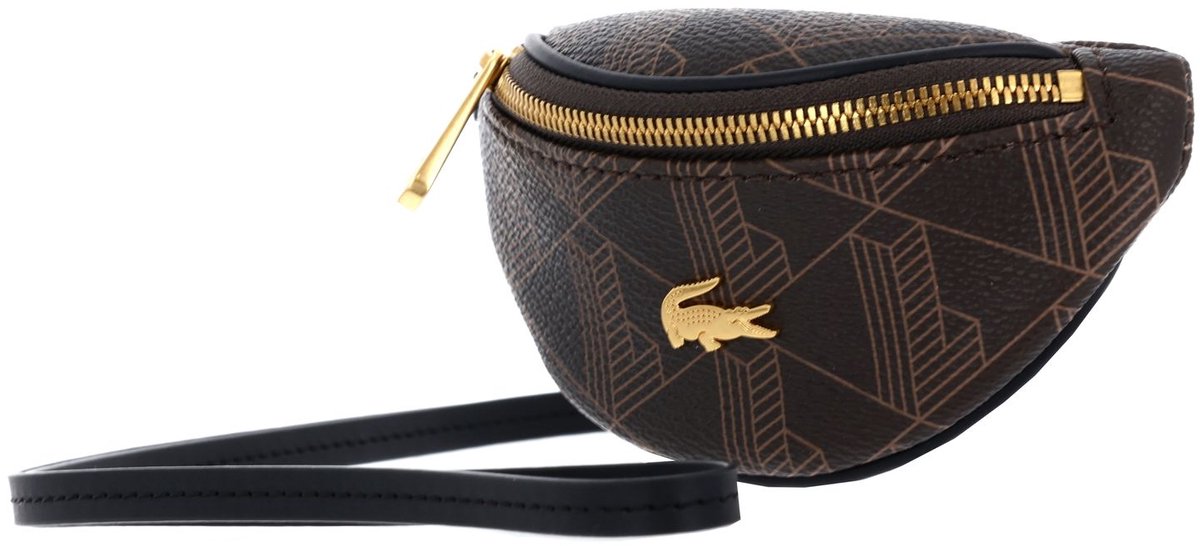 LACOSTE accessoiretas The Blend Purse Mono Slate Black Shitake donkerbruin