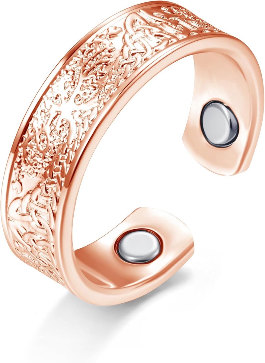 Ringen met ultrasterke magneten, open verstelbare magnetische ringen, modieuze slang & blad & hart & lijn & Viking-vingerringen voor vrouwen, cadeau voor