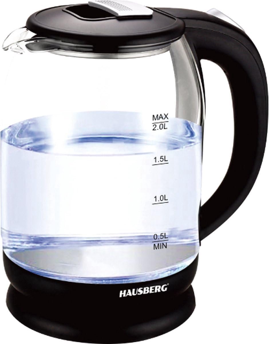 Waterkoker 2 l 1500 W - glazen verlichting - draadloos - ideaal voor thuis of op kantoor - SnelShoppen