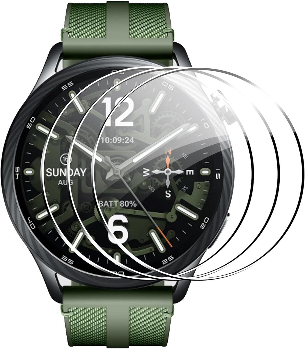 3x beschermfolie voor Xiaomi Watch S5 46mm voor pantserglas, HD beschermfolie [krasbestendig + volledige afdekking], displaybescherming - luchtbelvrije folie