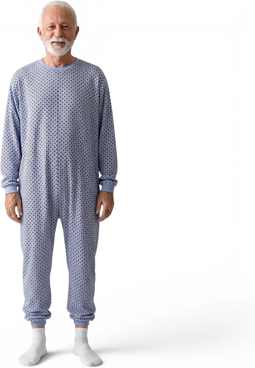 Pajama's unisex volwassenen - 100% katoen - geriatrische rugrits - comfortabele gezondheidskleding - SnelShoppen