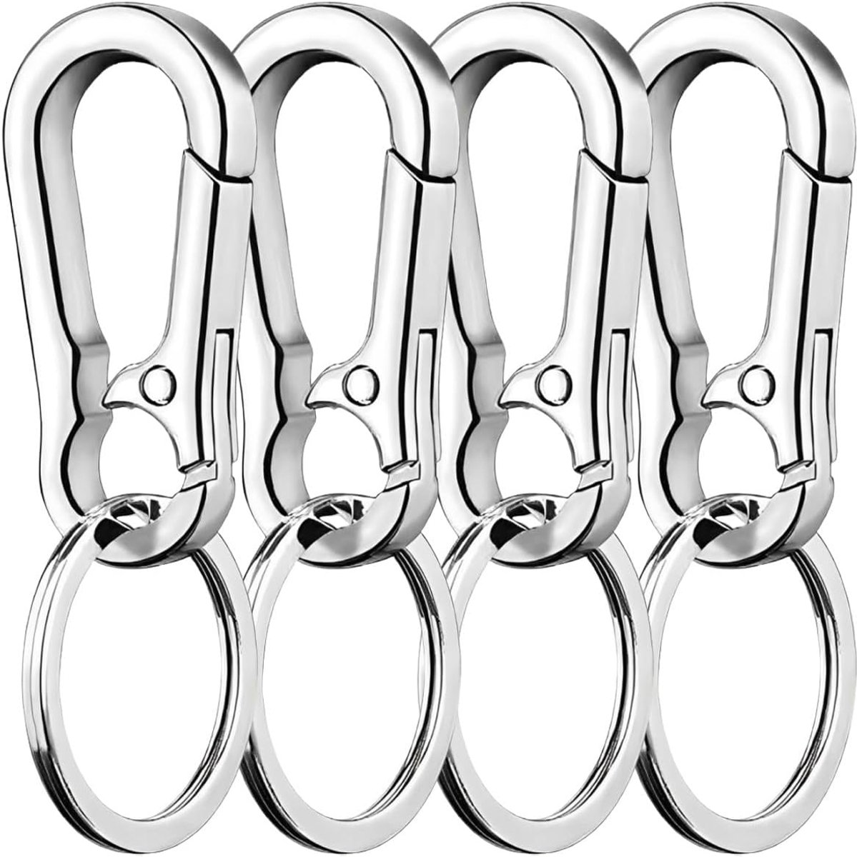 Carabiner clips 4 stuks - metalen sleutelringen - zwaar belastbaar - ideaal voor outdoor gebruik - SnelShoppen