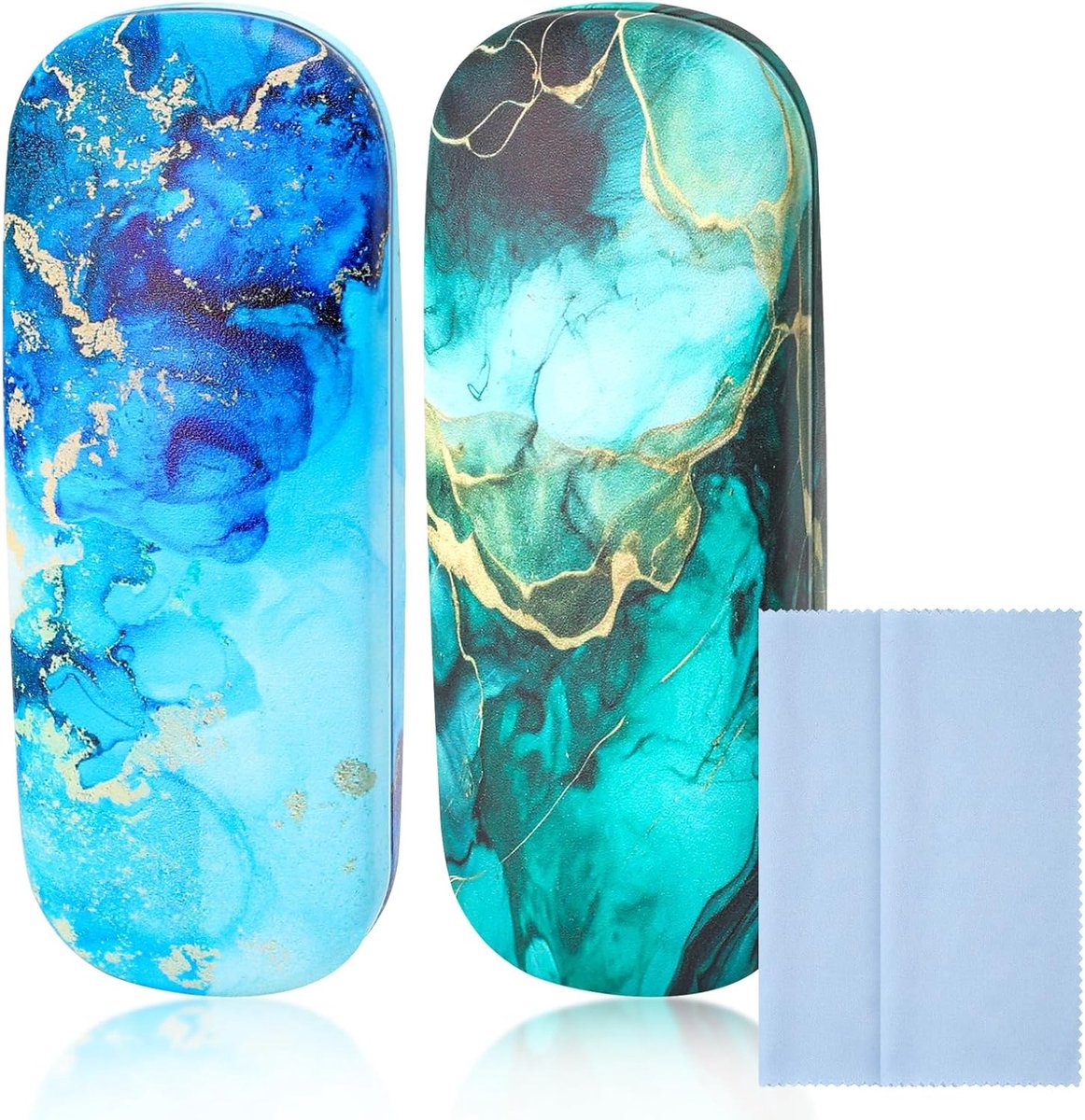 Bril etui 2 stuks - premium hard - zachte PU leren buitenkant - bescherming voor brillen - SnelShoppen