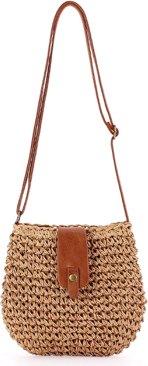 Schoudertas riet - Bohemian stijl - Strand- en reisbag - Ideaal voor vakanties - SnelShoppen