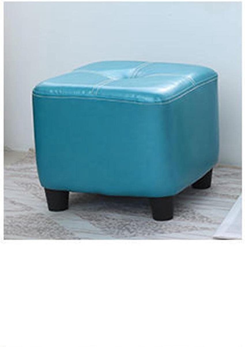 Vierkante Ottomaanse Voetkruk - Poef Hocker - Ontspannen Zitten - Massief Houten Frame - 30 x 30 x 25 cm